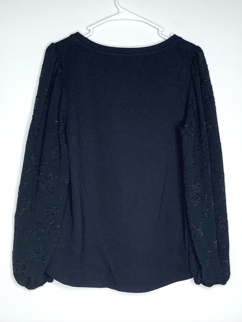 < Soft Surroundings Black Long Sleeve Top With Lace Sleeve Detail > - Picture 6 of 7